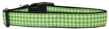 Lime Green Houndstooth Nylon Dog Collar