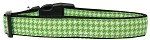 Lime Green Houndstooth Nylon Dog Collar (Color/Size: Large)
