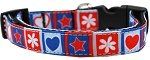 Stars and Hearts Nylon Dog Collar (Color/Size: LG)