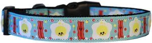 Happy Bacon Nylon Dog Collar (Color/Size: LG)