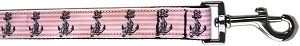 Pink Anchors Nylon Pet Leash (Color/Size: 1in by 4ft)