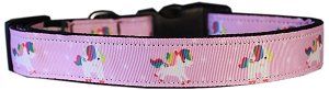 Mauve Unicorns Nylon Dog Collar (Color/Size: LG)