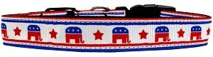 Political Nylon Republican Dog Collar (Color/Size: Large)
