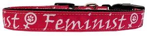 Feminist Nylon Dog Collar (Color/Size: LG)