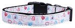 Patriotic Crazy Hearts Nylon Ribbon Dog Collars (Color/Size: Large)