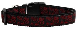 Red and Black Swirly Nylon Dog Collar