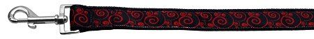 Red and Black Swirly Nylon Dog Leash