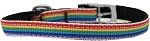 Rainbow Striped Nylon Dog Collar (Color/Size: with classic buckles 3/8" Rainbow Stripes Size 10)