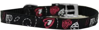 Crazy Hearts Nylon Dog Collar