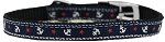 Anchors Nylon Dog Collar (Color/Size: with classic buckle 3/8" Blue Size 10)