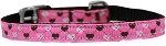Argyle Hearts Nylon Dog Collar (Color/Size: with classic buckle 3/8" Bright Pink Size 10)