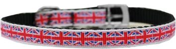 Tiled Union Jack(UK Flag) Nylon Dog Collar