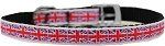 Tiled Union Jack(UK Flag) Nylon Dog Collar (Color/Size: with classic buckle 3/8" Size 10)