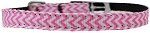 Chevrons Nylon Dog Collar (Color/Size: with classic buckle 3/8" Pink Size 8)