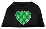Green Swiss Dot Heart Screen Print Shirt