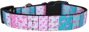 Flamingo Fun Nylon Dog Collar (Color/Size: LG)