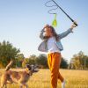 Extendable Dog Flirt Pole with Lure 10.23-26.77in with 2 Replaceable Interactive Tail Toys