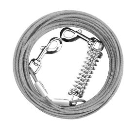 29.5FT Dog Tie Cable with Durable Spring 360° Rotatable Clips PVC Case (Option: Grey_9M)