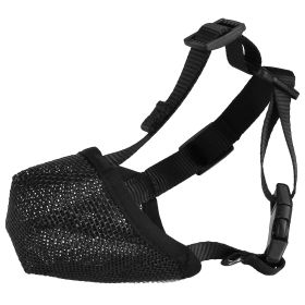 Muzzle Mask with Breathable Adjustable Strap (Option: Black_XS)