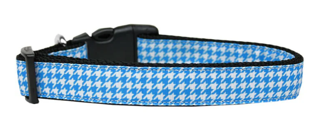 Blue Houndstooth Nylon Dog Leash (Color/Size: 4 Foot)