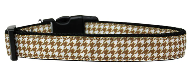 Brown Houndstooth Nylon Dog Leash (Color/Size: 4 Foot)