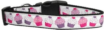 Pink and Purple Cupcakes Dog Collar