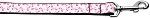 Pink Ribbons on White Nylon Dog Leash