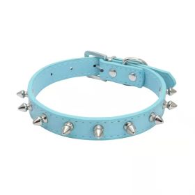 Durable Dog Rivet Collar (Color: Blue, size: S)