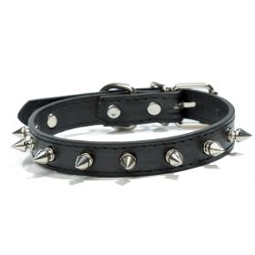 Durable Dog Rivet Collar (Color: Black, size: L)