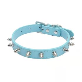Durable Dog Rivet Collar (Color: Blue, size: XS)