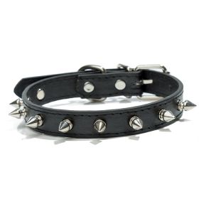 Durable Dog Rivet Collar (Color: Black, size: XS)