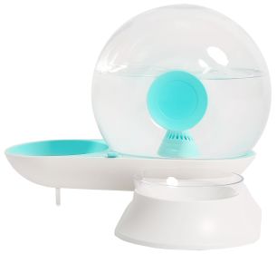 'Auto-Myst' Snail Shaped 2-in-1 Automated Gravity Pet Filtered Water Dispenser and Food Bowl (Color: Blue)