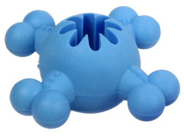 Pet Life 'Quadra-Bone' TPR Treat Dispensing Toy (Color: Blue)