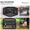 Foldable Gate for Dogs Heavy Plastic with Door Portable Folding Cage 4 Panels M