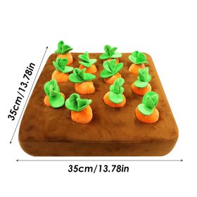 12 Plush Carrots Enrichment Dog Puzzle Toy (Color: 12 Carrots 35x35cm)