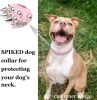 Adjustable Microfiber Leather Spiked Studded Dog Collar with a Squeak Ball Gift