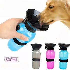 1pc Dog Water Bottle; Plastic Dog Water Bottle 500ml For Travel (Color: Grey)