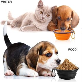 2PCS Folding Outdoor Portable Dog Bowl (colour: (2pcs)Small buckle 350ml, size: Yellow)