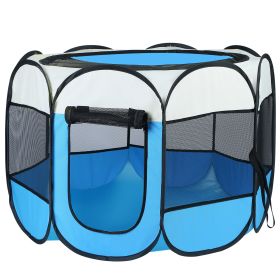 Portable Foldable Pet Tent (Option: L_Blue)