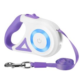 16FT Retractable Dog Leash with Flashlight for 66-110lbs (Option: Purple)