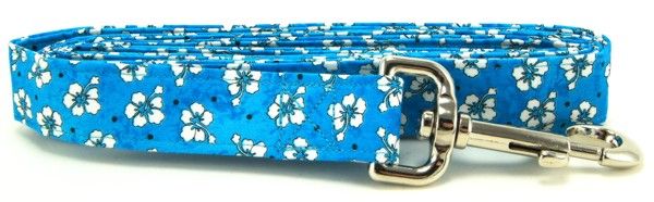 Blue Hawaiian Flowers Dog Leash (Option: Small)