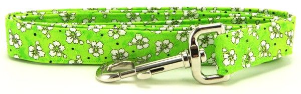 Green Hawaiian Flowers Dog Leash (Option: Large)