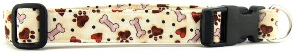 Hearts, Bones & Paws Dog Collar (Option: Medium)