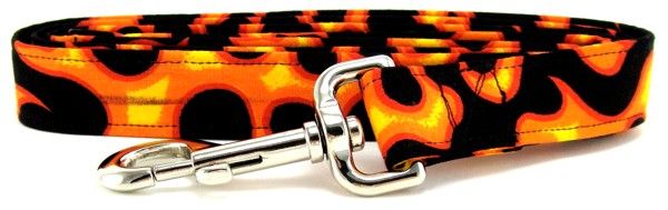 Orange Flame Dog Leash (Option: Large)