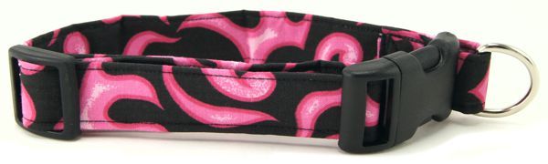 Pink Flames Dog Collar (Option: Small)