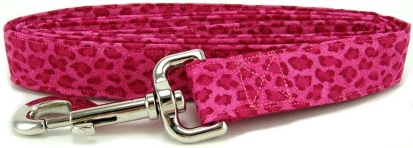 Pink Leopard Spots Dog Leash (Option: Large)