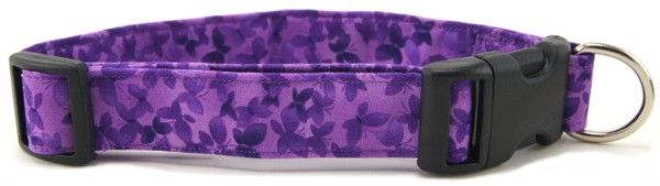 Purple Butterflies Dog Collar (Option: Large)