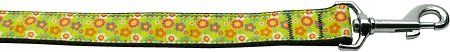 Lime Spring Flowers Nylon Dog Leash