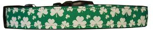 Shamrocks Nylon Dog Collar (Color/Size: LG)