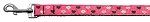 Argyle Hearts Nylon Ribbon Leash (Color/Size: Bright Pink 1 inch wide 4ft Long)